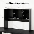 LDAILY Desktop Bookshelf, 2-Tier Office Desk Shelf Organizer Desk Hutch with 4 Shelves, 37’’L Wood Storage Rack Display Shelf for Computer Desk, Office, College Dorm, Bedroom (Black) - Image 2