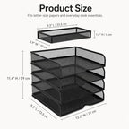 SUPEASY 4-Tier Stackable Paper Tray Organizer with Top Supply Tray - Image 4