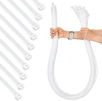 50 Pcs 60 Inch Extra Large Zip Ties Heavy Duty Outdoor, 176 Lbs Tensile Strength Plastic Cable Ties with Self Locking, UV Resistant White by Unknown