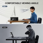 HUANUO Dual Monitor Stand with USB Ports, Adjustable Length & Angle, Black - Image 5
