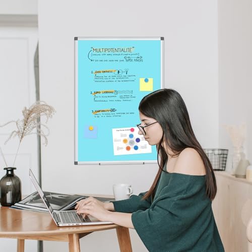 Double-Sided White Board Dry Erase Magnetic Whiteboard Wall 36x24 Blue - Image 6