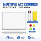 36 x 24 Inch Magnetic Dry Erase Whiteboard, Wall-Mounted White Board with Silver Metal Frame, Marker Tray, 4 Hooks, 2 Markers, 4 Magnets and Eraser for Office, School and Home - Image 2