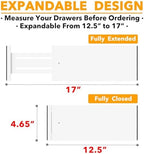 SpaceAid Bamboo Dresser Drawer Dividers 6 Pack, (Need 4.65" Deep Drawer) Adjustable 12.5“-17” Organizers, Expandable Organization for Clothing, Clothes, Dressers, White - Image 3