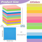 60 Pack Sticky Notes Bulk 3x3 Inch 12 Colors Self Stick Memo Pads - Image 2
