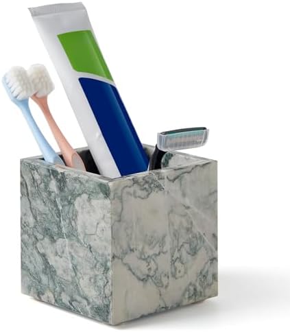 Real Luxurious Natural Marble Toothbrush Holder & Makeup Brush Organizer - Image 2
