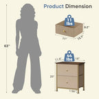 DUMOS Nightstand Set of 2, Bedroom Bedside Table with Storage - Image 3