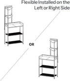 HOOBRO 5-Tier Corner Shelf Stand, Corner Shelf with LED Light, 56.3" Tall Corner Bookshelf, Display Rack Storage Organizer with Table, for Small Spaces, Living Room, Entryway, Black BB69DCJ01 - Image 6