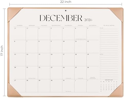 Simplified Desk Calendar 2026-2027 with Desktop Mat, Large Desk Pad Calendar from July 2026 to December 2027, 22 x 17 Inch, Desk Blotter Calendar for Home Office and School, Easy Planning, Apricot - Image 6