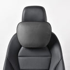 Genuine Leather Car Neck Pillow for headrest,Support Drive Seats Head Cushion,Real Cow Leather,11.8x7.5”,Plant-Based Polyester,Thickness & Height Adjustable,Inner Liner fillable(Black,1p) by -----------------