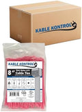 Kable Kontrol Cable Zip Ties, 8 Inch, 10000 Pcs, 50lbs Test, Pink by KABLEKONTROL%C2%AE
