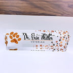 Artblox Office Desk Name Plate Personalized | Custom Name Plates for Desks | Vet Dog Design On Clear Acrylic Glass | Cute Office Desk Accessories Customized Gifts - (8" x 2.5") - Image 4