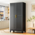 GAIOUS 75.2" Tall Metal Storage Cabinet, Kitchen Pantry Cabinet Black by GAIOUS