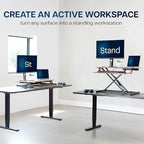 VIVO Rustic Vintage Brown 32 inch Standing Desk Riser, DESK-V000SN - Image 4