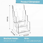 MaxGear 3 Tier Acrylic Brochure Holder, 4 Inch Wide Pamphlet Holder, 6 Pack - Image 4