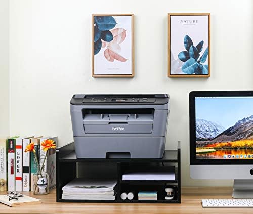 PAG-Mass Desktop Printer Stand with Storage, Paper Storage Holder Rack for Desk, Wooden Printer Organization for Home/Office, Black - Image 6