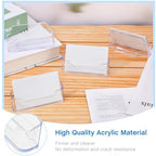 Leinuosen 50 Pack Business Card Holder for Desk Acrylic Business Card Holder Display Clear Label Stand Label Table Desktop Organizer for Home and Office - Image 6