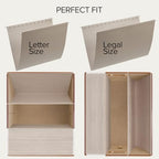 Decorative File Organizer Box Set of 2 - Collapsible Linen Filing Cabinets - Image 5