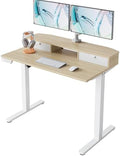 HUANUO 40" X 24" Electric Standing Desk with 2 Drawers, C-Clamp Mount Compatible, Height Adjustable Computer Desk, Home Office Stand Up Desk with 4 Preset Heights & 2 Hooks, Light Walnut by HUANUO