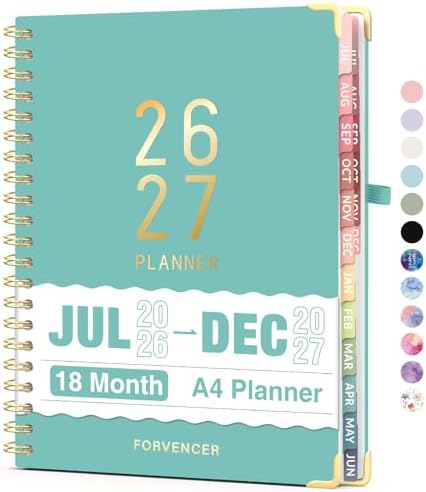 Jul 2026 - Dec 2027 Planner, Forvencer 18 Month Planner 2026-2027, 8.5"x11" by Forvencer