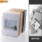 SANRUI Acrylic Desk Organizer, 5-Section Upright Magazine Holder, Clear A4 - Image 7