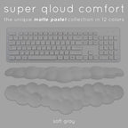 Cloud Keyboard Wrist Rest – Create-ables Qloud Cloud Wrist Rest for Computer Keyboard and Mouse, Ergonomic Memory Foam Wrist Pad with Non-Slip Base, Includes Cloud Mouse Pad – Gray - Image 2