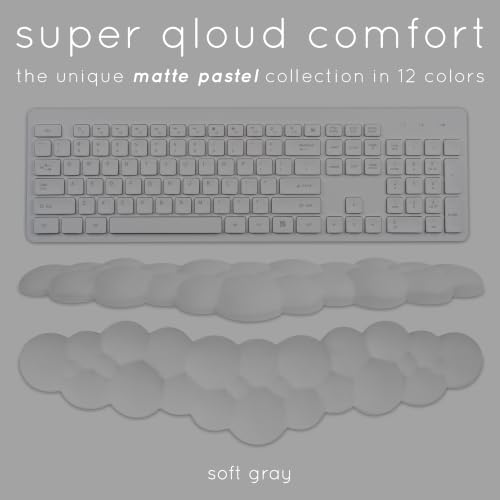 Cloud Keyboard Wrist Rest – Create-ables Qloud Cloud Wrist Rest for Computer Keyboard and Mouse, Ergonomic Memory Foam Wrist Pad with Non-Slip Base, Includes Cloud Mouse Pad – Gray - Image 2
