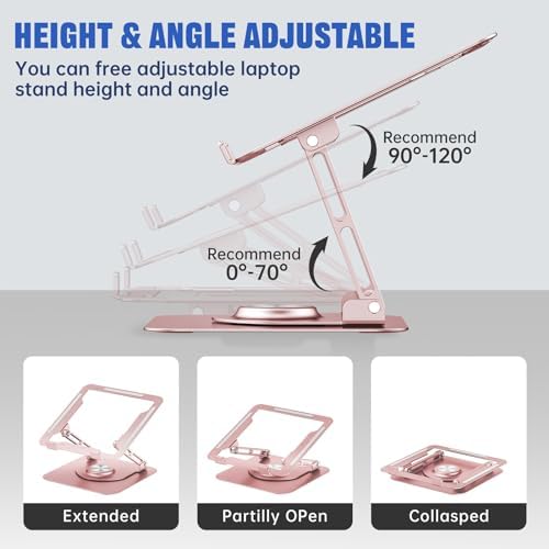 Laptop Stand for desk(360°Rotating),Aluminum laptop Riser for 10-16"Laptops - Image 4