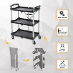 Olympia Tools 85-188 Pack-N-Roll Folding Collapsible Service Cart, 150LB Capacity, Black - Image 4