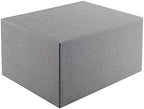 Cloth-effect Faux Leather Desk Organizer File Cabinet Executive Office Supplies Desktop Filing A4 Contract Document Stackable Storage Box with 3 Drawers (Grey) - Image 5