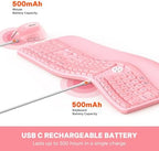 MEETION Ergonomic Keyboard Mouse Combo, Split Design, Vertical Mouse, Pink - Image 3