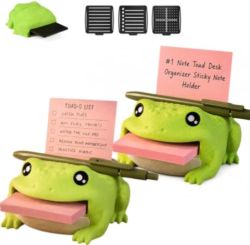 Note Toad Desk Organizer Sticky Note Holder, Frog with 3 Writing Guides by Unknown