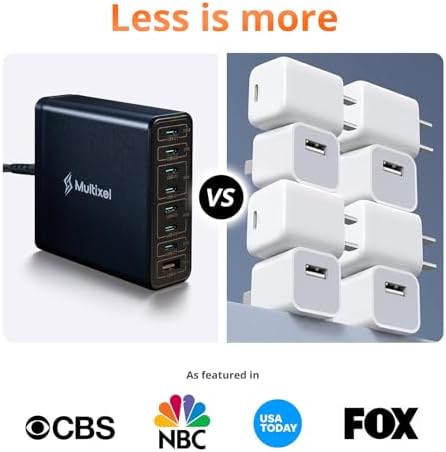 Upgraded 240W 8 Ports GaN Charger, USB Charging Hub, Multi USB C Charger Station, USB-C Charging Hub for MacBook Pro/Air/iPad Pro/iPhone/Samsung Galaxy Note - Image 5
