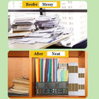 12 Pcs Clear Paper Storage Box, Brown, 12.4 x 9.84 x 1.18 Inches - Image 6