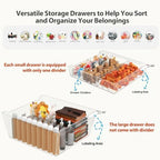 WOPITUES Mobile Storage Cabinet with 15 Clear Drawers, Modern White - Image 4