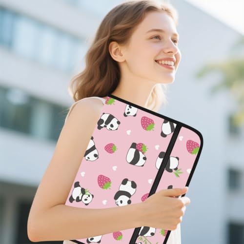 WEBEEDY Cute 13 Pockets Expanding File Folder Cute Panda and Strawberry Accordion File Organizer with 12 Color Labels and Zipper, Travel Portable Document Organizer for Photo Letter Receipt, A4 Size - Image 5