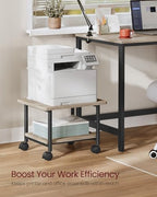 VASAGLE 2-Tier Printer Stand with Locking Wheels, Under Desk Printer Table - Image 3