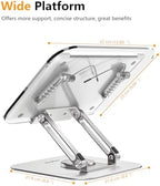 ACIsland Acrylic Book Stand for Reading-Adjustable Holder with 360° Rotating Base & Page Clips- Foldable Desktop Ricer for displaying Cookbook-Sheet Music-Laptop-Recipe-Textbook-Hands Free-Aluminium - Image 5