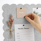 Orelle Scalloped Felt Bulletin Board | 35 x 23” | Foldable Peel and Stick Felt Board for Wall | Alternative Cork Board for Office, Message Board, Kids Art Display | Heather Gray - Image 4