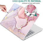 Mektron Case for 13.5" Microsoft Surface Laptop 5/4/3 with Metal Palm Rest Model 1951/1868,2019/2021/2022 Plastic Hard Shell Cover with Screen Protector + Keyboard Cover + Dust Plug,Pink Marble - Image 5