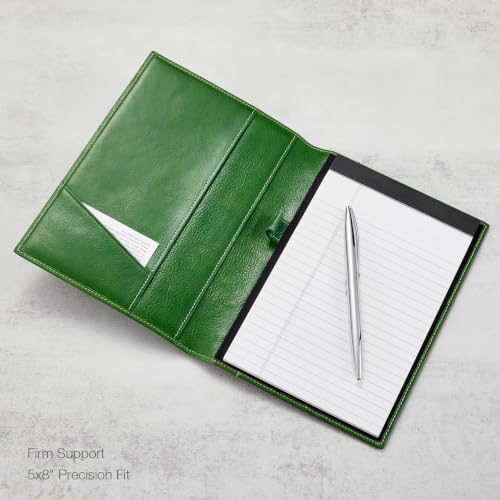 HISCOW Slim Leather Junior Padfolio, 5x8 Notepad Cover, Veg-Tanned Bosco - Image 2