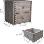 DDYURI Wooden Desktop Drawer Organizer Box 2-Tier Tabletop Storage Cabinet for Office Makeup Dressing Table Dark Brown - Image 5