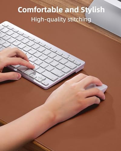 Leather Desk Pad Protector,55"x17" - Premium Desk Mat, Office Desk Mat, Large Mouse Pad,Non-Slip Desk Blotter,Waterproof Desk Writing Pad for Office and Home(Brown) - Image 3