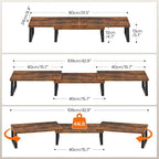 HOOBRO Dual Monitor Stand Riser, Computer Monitor Stand for PC,Rustic Brown - Image 2