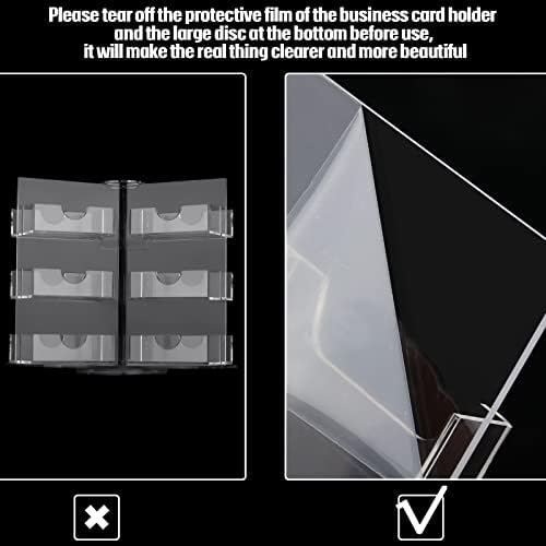 Qunclay Acrylic Rotating Business Card Holder 18 Pocket Sticker Display - Image 5