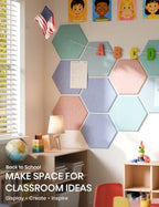 Fluxynara 12-Pack Hexagon Felt Bulletin Board Tiles, Coastal Haze-1 - Image 5