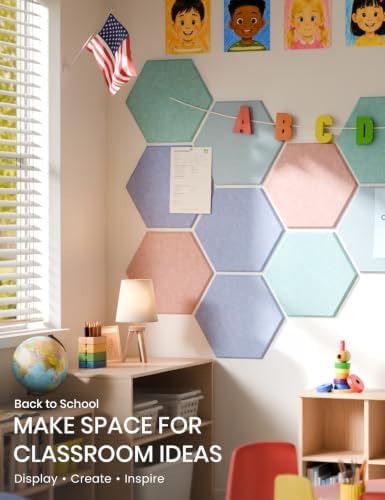 Fluxynara 12-Pack Hexagon Felt Bulletin Board Tiles, Coastal Haze-1 - Image 5