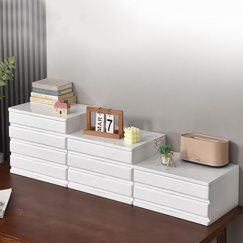 Solid Wood Drawer-type Multi-layer Desktop Storage Box, Thickened Storage Drawer Organizer, Invisible Handle Cabinets, Suitable for Office Area/study/home(Brown,31cm/12.2in) - Image 2