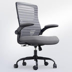 Office Desk Chair for Long Hours & Lower Back Pain Relief – 4“ Thick Molded Foam Cushion, Enhanced Lumbar Support, Padded Flip-up Armrests, Ideal for Office or Study (Dark Gray) by QLTPLUS