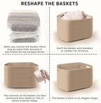 4 Pack Large Storage Baskets for Organizing, 16''Lx12''Wx8''H Woven Baskets for Storage Toys, Towels, Books, and Clothes, Cotton Rope Basket for Shelves with Handle - Image 7