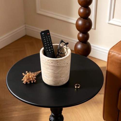 Natural Travertine Toothbrush Holder for Bathroom, Marble Pen Cup for Desk - Image 5
